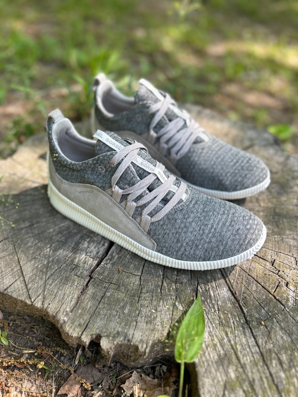 SOREL Women's Grey Knit Casual Sneakers - Picture 2 of 10